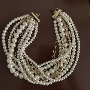 WHBM Multi strand pearl necklace; adjustable length